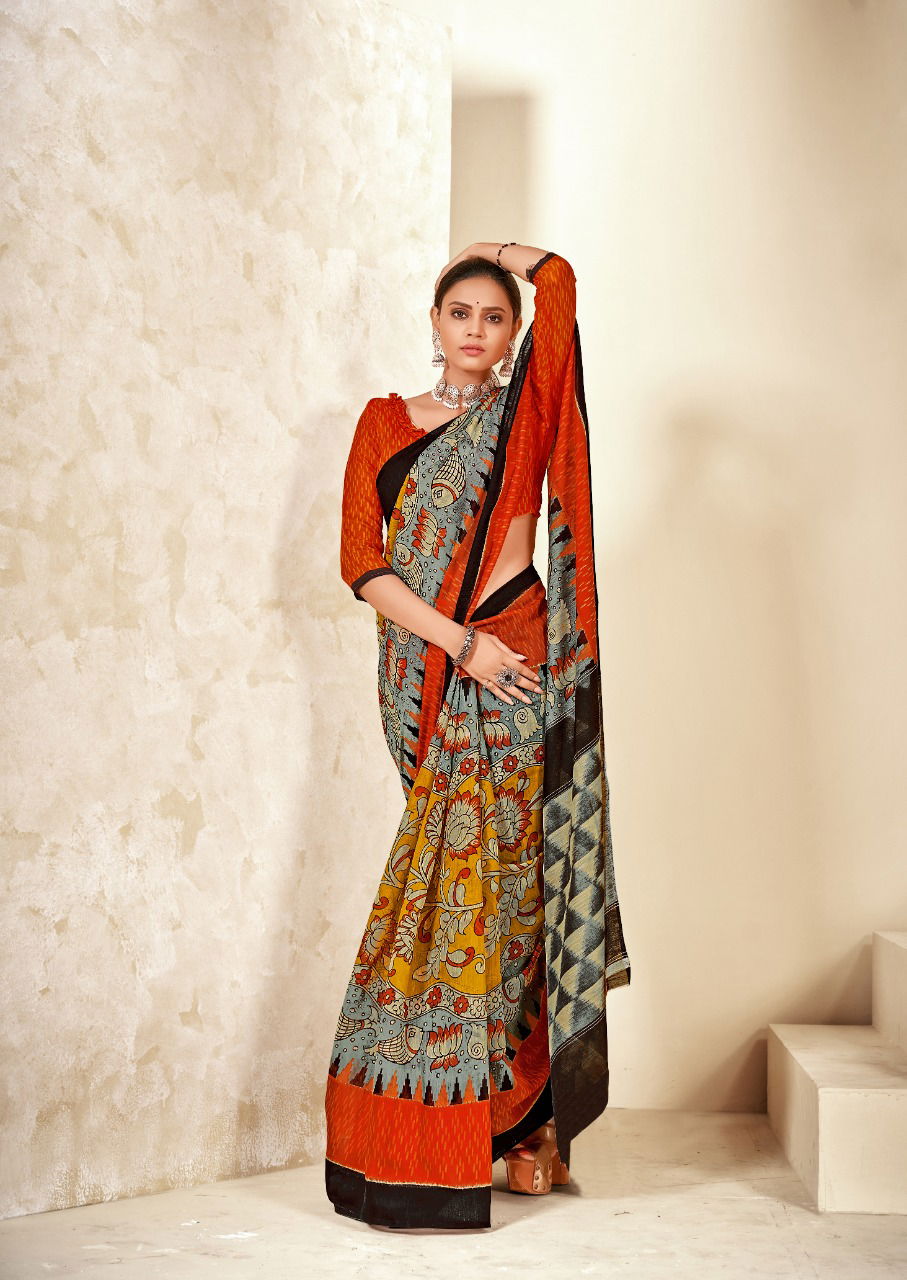 Sr Barkha 7 Mul Mul Cotton Fancy Casual Wear Saree Collection